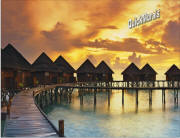 beach resort sunset wall mural