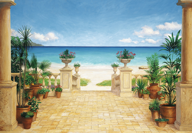 Terrace Seascape Wall Mural