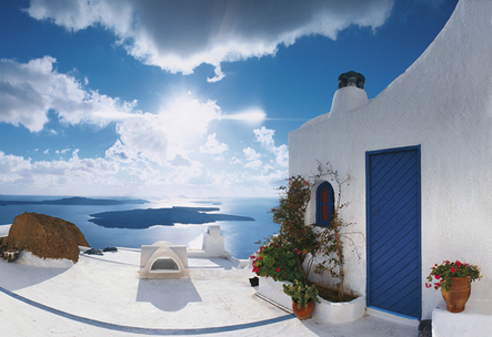 Santorini Sunset Wall Mural