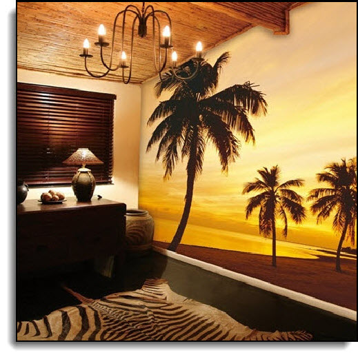 Island Sunset Wall Mural