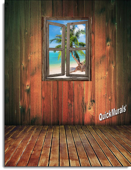 beach Cabin Window #4 Wall Mural roomsetting