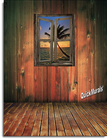 beach Cabin Window #6 Wall Mural