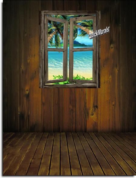 beach Cabin Window #7 Wall Mural roomsetting