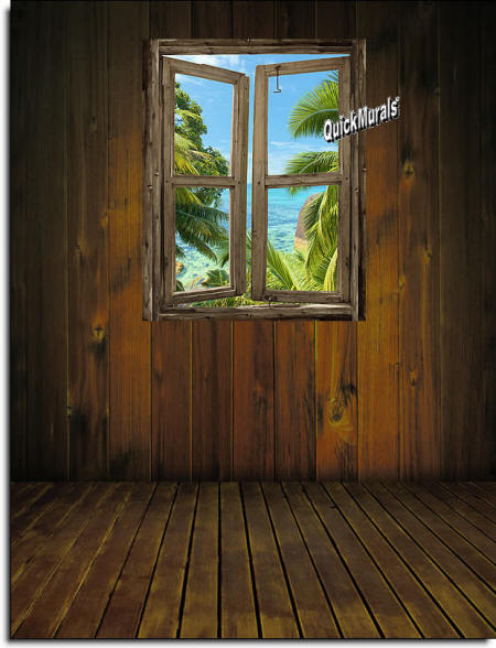 beach Cabin Window #8 Wall Mural roomsetting