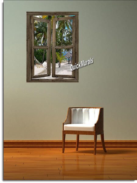 beach Cabin Window #1 Wall Mural roomsetting 