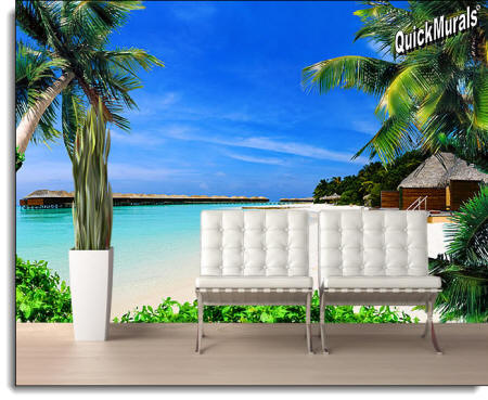 Beach Resort Wall Mural Roomsetting