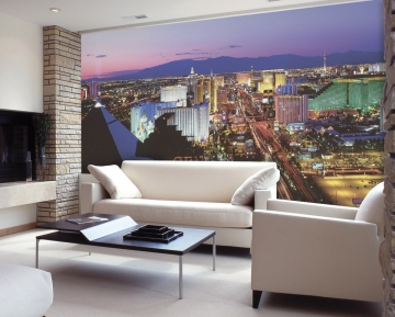 Vegas Lights Wall Mural Roomsetting