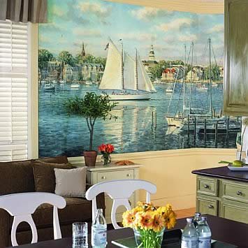 harbor view wall mural