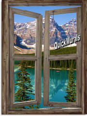 mountain cabin window #2 wall mural