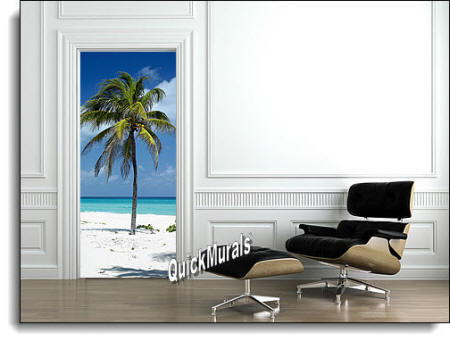 palm tree door/wall Mural room