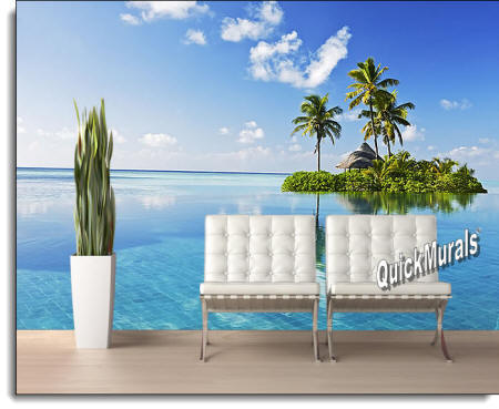 Paradise Island Wall Mural Roomsetting