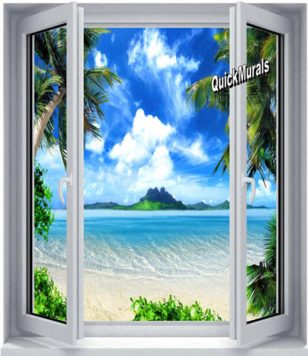  Enchanted Island Window Wall Mural