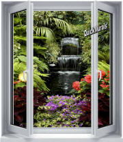 Floral Waterfall Window Mural