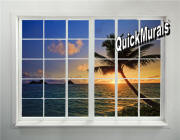 tahiti sunset window mural