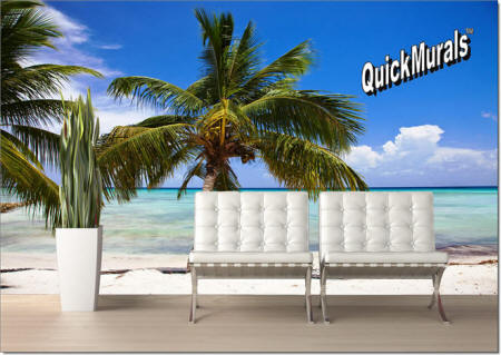 Tropical Beach Wall Mural Roomsetting