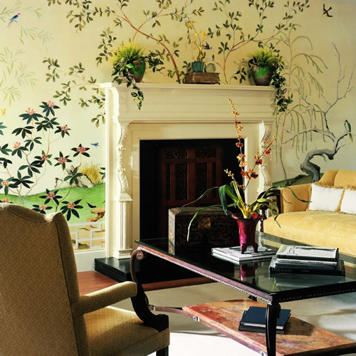 Oriental Garden Scene Wall Mural