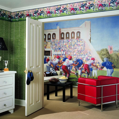 Football Stadium Wall Mural roomsetting