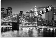 brooklyn bridge black and white wall mural