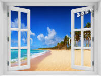 African Beach Instant Window Mural 