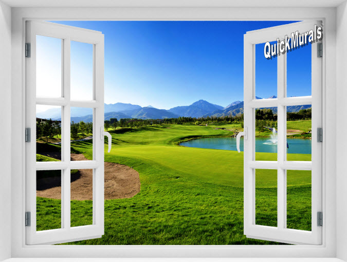 Golf Putting Green Instant Window Mural 