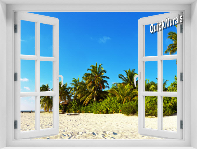 Island Getaway Instant Window Mural 