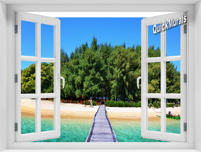 Maldives Island Instant Window Mural 