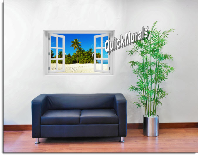 Curacoa Island Instant Window Mural roomsetting