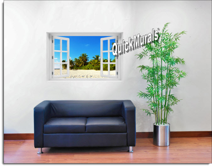 Island Getaway Instant Window Mural roomsetting