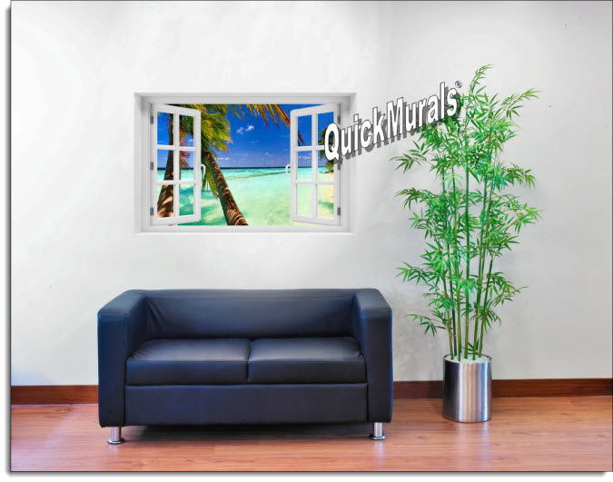 Tahiti Instant Window Mural roomsetting