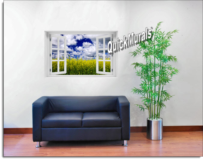 Waves of Grain Instant Window Mural roomsetting