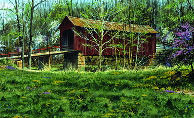 Covered Bridge Wall Mural